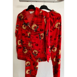 Trade Bazaar Kadın Uzun Kollu Süet Kışlık Kadife Pijama Takımı