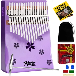 KLX-870 Mor Ahşap Kalimba 17 Tuşlu Full Set