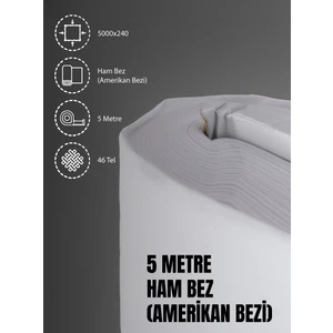 %100 Pamuk 46 Tel Amerikan Bezi Ham Bez Punch Kumaş - Beyaz 500x2