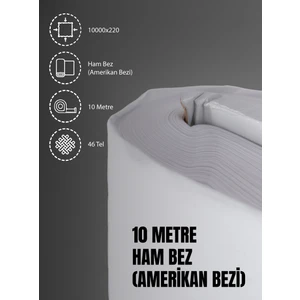 %100 Pamuk 46 Tel Amerikan Bezi Ham Bez Punch Kumaş - Beyaz 1000x