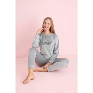 Kadın Kışlık Bisiklet Yaka Kadife Pijama Takımı 3023g - 1 Adet