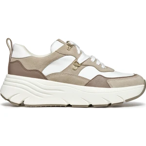 Kadın Beyaz Diamanta Bağcıklı Kalın Tabanlı Süet Deri Spor Sneaker D36Ufe08522C0118