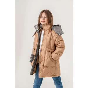 Kız Çocuk Kapşonu Çıkarılabilir Ayıcıklı Şişme Mont