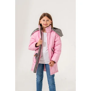 Kız Çocuk Kapşonu Çıkarılabilir Ayıcıklı Şişme Mont
