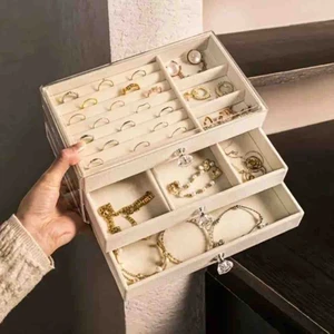 Modern 3 Çekmeceli Takı Bijuteri Mücevher Kutusu Organizer Düzenleyici