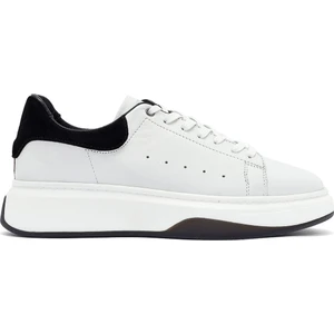 Erkek Beyaz Bağcıklı Deri Sneaker 24Wfd675418