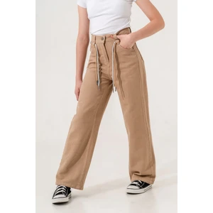 Kız Çocuk Rekli Keten Pantolon