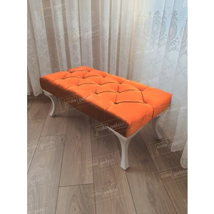 Kapitoneli Ayak Ucu Kapı Önü Antre Bench Puf 90 cm
