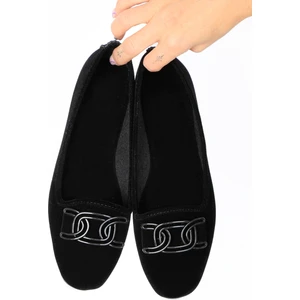 Kadın Siyah Toka Detaylı Babet Hafif Rahat Taban Günlük Ayakkabı