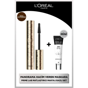 L'oréal Paris Panorama Hacim Veren Maskara Koyu Kahverengi + Prime Lab Matte Mini