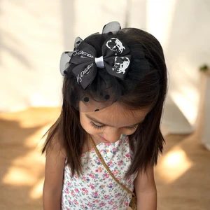 10 Kasım Atatürk Temalı Tül Detaylı Kurdele  Taç