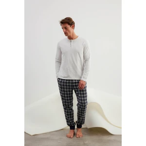 Erkek Pamuklu Uzun Kollu Pijama Takımı	