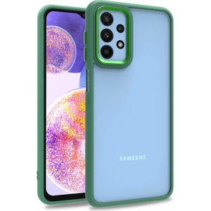 Samsung Galaxy A23 Kılıf Kamera Çıkıntılı Arkası Şeffaf Köşeleri Parlak Renkli Işlemeli Flora Kapak