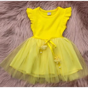 Retro Women Kız Çocuk Fırfır Kol Tütülü Özel Gün Prenses Elbise