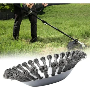 Motorlu Tırpan Canavar Telli Başlık Fırça Aparatı 20CM Üniversal Tüm Modellere Uyumludur Tırpan Başlığı Kıyı Temizleme Çelik Telli Çim Ot Biçme Kenar Temizleme Başlığı Çelik Bıçaklı