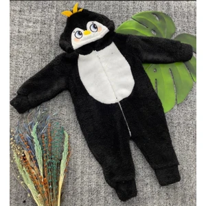 Bilge Trend Erkek Çocuk Welsoft  Peluş Penguen Kostüm Kışlık Tulum , Uyku Tulumu