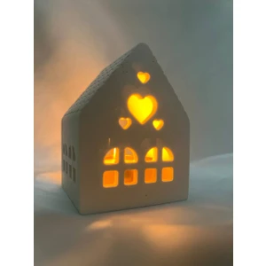Love Candle Dekor Mumluk, Ev Mumluk, Dekoratif Objesi, Ev Şeklinde Dekoratif Objesi