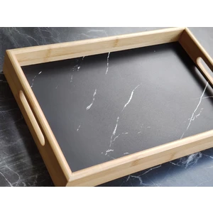 Parçalı Bambu Desenli Tepsi  23X35