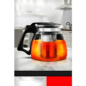 Süzgeçli French Press Cam Demlik 900 ml Bitki Çayı Demliği 720944