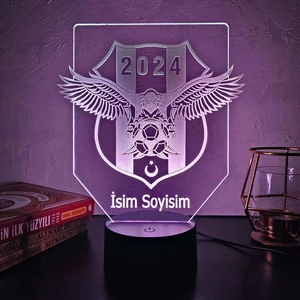 Kartal kişiye özel 3D gece lambası. 16 Renk + Dokunmatik Ve Uzaktan Kumandalı Işık. Mükemmel hediye.