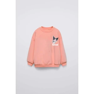 Kız Çocuk Kuromi Modelli Bisiklet Yaka Pamuk Sweat