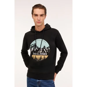 Jack & Jones Jjpeak Sweat Hood Ln Siyah Erkek Sweatshirt