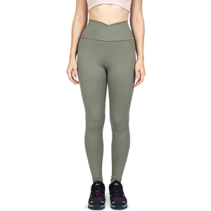 The Step Sports Fitilli Çağla Yeşili Çapraz Bel Detaylı Kışlık Içi Polarlı Termal Tayt