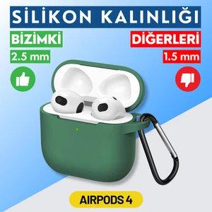 Airpods 4. Nesil Uyumlu Premium Silikon High Quality Kulaklık Kılıfı (2.5 mm Kalınlık)