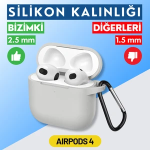 Airpods 4. Nesil Uyumlu Premium Silikon High Quality Kulaklık Kılıfı (2.5 mm Kalınlık)
