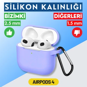 Airpods 4. Nesil Uyumlu Premium Silikon High Quality Kulaklık Kılıfı (2.5 mm Kalınlık)