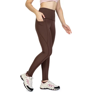 The Step Sports Kadın Kahve Kışlık Içi Polarlı Cepli Yüksek Bel Toparlayıcı Termal Tayt