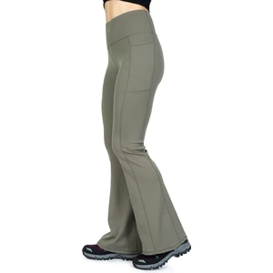 Fitilli Çağla Yeşili Ispanyol Paça Kışlık Içi Polarlı Cepli Yüksek Bel Tayt