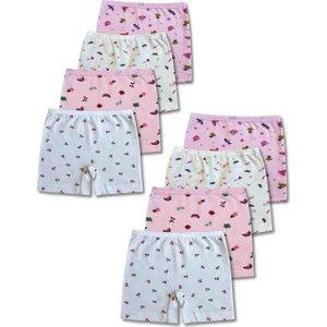 Giza Kids %95 Pamuklu Kız Çocuk Boxer Külot Iç Çamaşır 8li Set