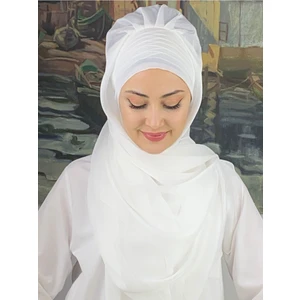 Butik AmbarTopkapı Çapraz Drapeli Fransız Şifon  Hazır Şal