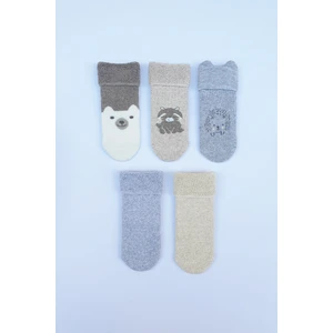 Mem Socks 5'li Kaydırmaz Havlu Çocuk Çorap