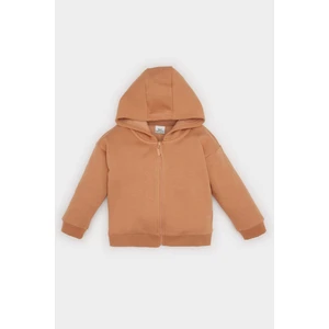 Kız Bebek Kapüşonlu Basic Düz İçi Yumuşak Tüylü Fermuarlı Sweatshirt D0750A524AU
