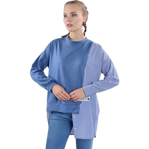 18638 Iki Renk Tunik Indigo