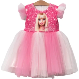 Baskılı Barbie Kız Elbise 2/8 Yaş