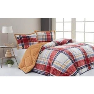 Comforter Boris Kırmızı Ekru Çift Kişilik Yorgan Seti