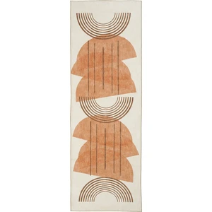 Cool Halı Carnival Krem Halı Yolluk Hol Koridor Halısı Soyut Desen Dokuma Şönil Halı Yıkanabilir Mutfak Halısı