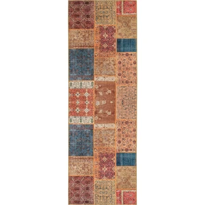Cool Halı Carnival Renkli Patchwork Halı Yolluk Yıkanabilir Mutfak Halısı Eskitme Vintage Dokuma Şönil Halı