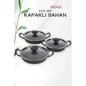 Cook & Kitchen Nova 3'lü Kapaklı Sahan Seti