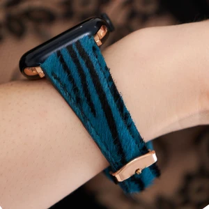 Huawei Watch GT 5 Pro 42mm ( 20mm ) Gt Gt 2 Gt 3 Pro Seramik Elegant 42MM 43MM Uyumlu Mavi Zebra Desenli Kayış Kadınlara Özel Deri Kordon