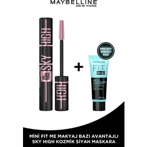 Maybelline New York Lash Sensational Sky High Cosmic Black Maskara + Fit Me Primer Matte Mini
