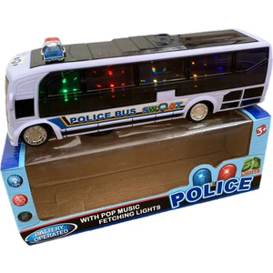 Sesli Işıklı Dön Çarp Polis Otobüsü 25 cm