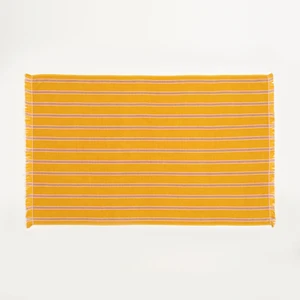 Zsa Zsa Zsu Vıseu Saçaklı Jakarlı Çizgili %100 Pamuk Plaj Havlusu 90X150 cm Sarı