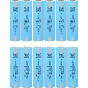 A28 Başlıksız Puntalı 3.7V 2900MAH 25A Discharge Şarjlı Li-Ion Pil 12 Adet Set