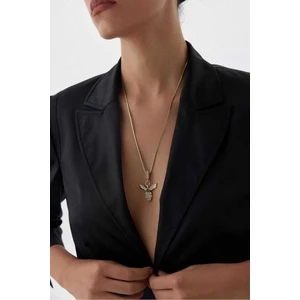 14 K Gold Kaplama 925 Ayar Gümüş Zümrüdü Anka Kuşu  Kolye