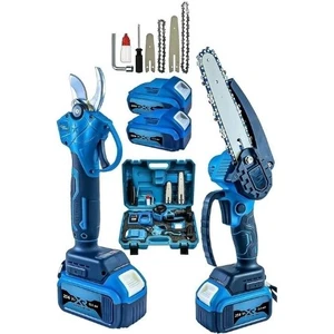 Spech Power 2 Li Set 256 Vf 12AH 2 Akülü Çelik Şanzuman 2 Pala Zincirli Şarjlı Dal Ağaç Kesme Bağ Budama Makası