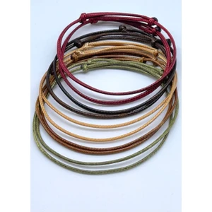 Concept Hubutu 10'lu (2*5renk) Minimal Erkek Suni Deri Ip Bileklik Seti